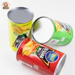 Food-grade custom Recyclable Cheap paper tube Paper Can for Potato Chips