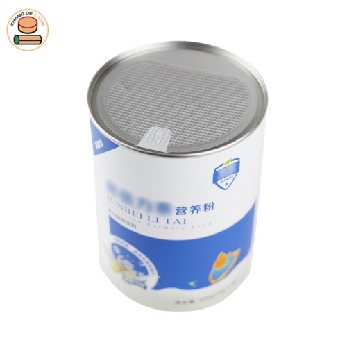 Paper tube packaging can for nutritional powder with easy peel off lid