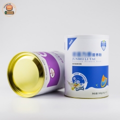 Paper tube packaging can for nutritional powder with easy peel off lid