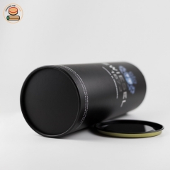 Customization eco-friendly Black paper tube packing for wine composite paper tube with inner plug lid