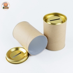 Paper piggy bank Coin Collection Cans Paper tube packaging for pocket money