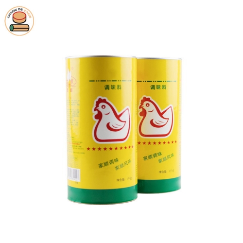 Custom Recyclable food grade tube Paper Can for Chicken essence with aluminium foil lining Pull Ring Lid.