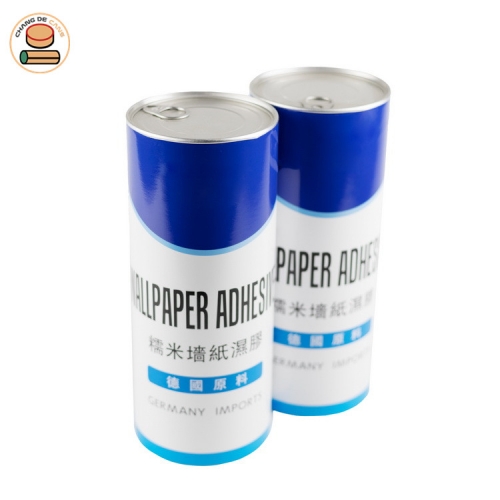 Eco friendly composite paper tube packaging for wallpaper adhesive glue with aluminium pull ring lid