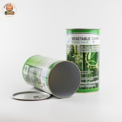 Custom design paper tube packing for vegetable carbon black packing with aluminium pull ring lid