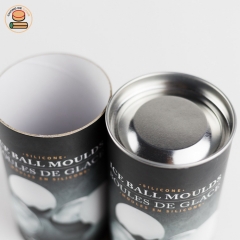 Custom design food container paper cans food tube packaging for ice ball moulds with inner plug lid