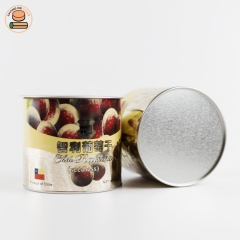 Custom design paper tube packing for chocolate bean packing with aluminium pull ring lid