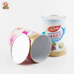 Custom paper tube packaging can for milk powder with easy tear membrane