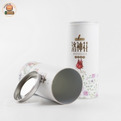 Customization paper tube packinig for dry flowers, tinplate cap lid and bottom, whit plastic cap lid.