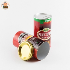 Custom Recyclable Cheap tube Paper Can for Food packing easy pull ring lid paper can