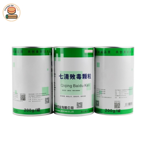 Eco friendly recyclable paper tube packaging paper cans for Drug granules