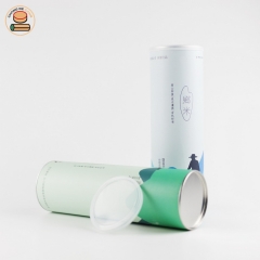 Custom design paper tube packaging for rice packing with aluminium pull ring lid