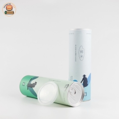 Custom design paper tube packaging for rice packing with aluminium pull ring lid