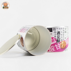 Custom design paper tube packaging for Crispy peanut packing with aluminium pull ring lid