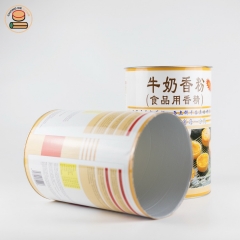 Custom Paper tube packing for Milk flavour powder food grade aluminum foil lining with easy open lid