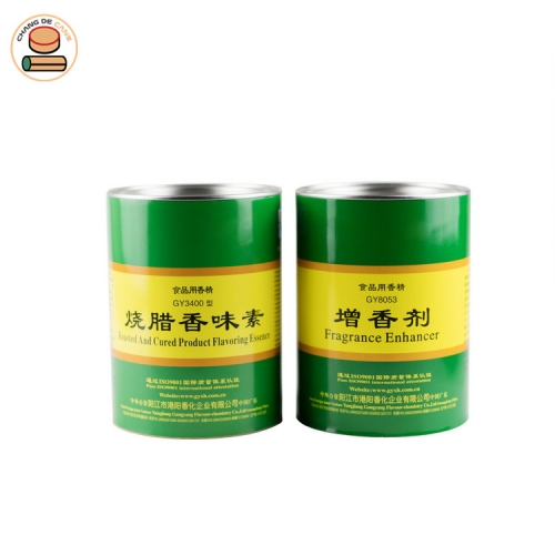 Eco friendly recyclable paper tube packaging paper cans for Flavor Enhancer with plastic lid