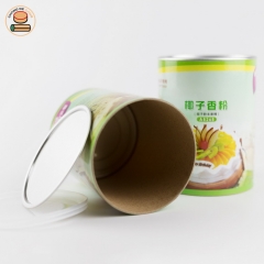 Eco friendly recyclable paper tube packaging paper cans for coconut powder with plastic lid