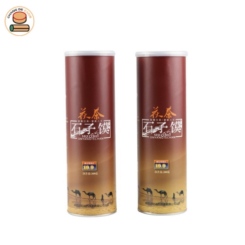 Custom design paper tube packing for red fu tea packing with aluminum foil sealing