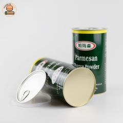 Custom design food container paper cans food tube packaging for cheese powder with aluminium pull ring lid