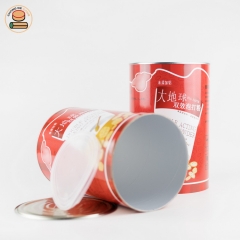 Custom paper tube packaging can for double acting baking powder with Aluminium Pull Ring Lid