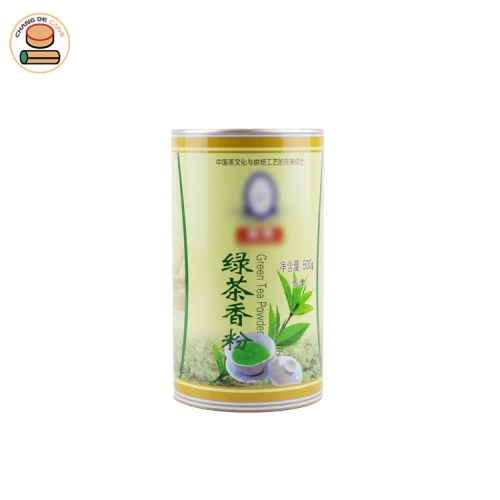 Custom design paper tube packing for green tea powder packing with aluminium pull ring lid