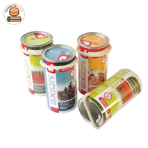 Custom paper can paper tube packing push up paper tube with handle cord