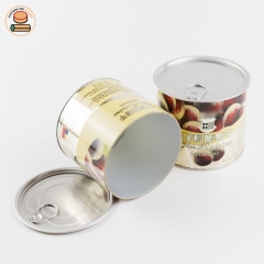 Custom design paper tube packing for chocolate bean packing with aluminium pull ring lid