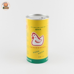 Custom Recyclable food grade tube Paper Can for Chicken essence with aluminium foil lining Pull Ring Lid.