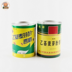 Custom paper tube packaging can for Ethyl maltol powder with Aluminium Pull Ring Lid