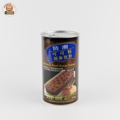 Eco friendly recyclable paper tube packaging paper cans for chocolate powder with plastic lid