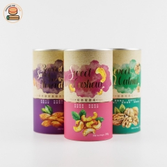 Food-grade paper can Custom design paper tube packing for nuts with aluminium pull ring lid
