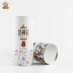 Customization paper tube packinig for dry flowers, tinplate cap lid and bottom, whit plastic cap lid.