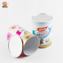 Custom paper tube packaging can for milk powder with easy tear membrane