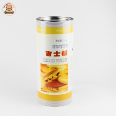 Custom Paper tube packing for custard powder with easy open lid