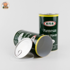 Custom design food container paper cans food tube packaging for cheese powder with aluminium pull ring lid
