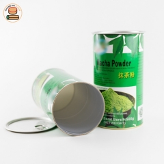 Custom design paper tube packing for matcha powder packing with aluminium pull ring lid