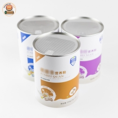 Paper tube packaging can for nutritional powder with easy peel off lid