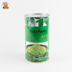 Custom design paper tube packing for matcha powder packing with aluminium pull ring lid