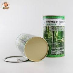 Custom design paper tube packing for vegetable carbon black packing with aluminium pull ring lid