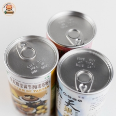 Custom design food container paper cans food tube packaging for Gelatin powder with aluminium pull ring lid