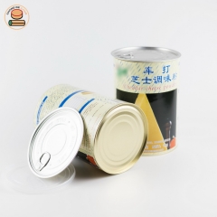 Custom design food container paper cans food tube packaging for cheese powder with aluminium pull ring lid