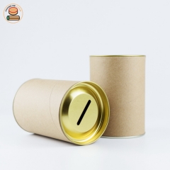 Paper piggy bank Coin Collection Cans Paper tube packaging for pocket money