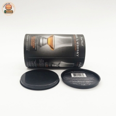 Black cylinder packaging biodegradable cardboard paper tube with glasses cup eco friendly kraft paper tube