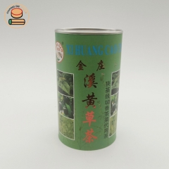 recycle cardboard round tube tea packaging kraft paper tube packaging with green tea round paper tube box