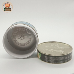 biodegradable tea packaging food grade composite cardboard paper canister with white tea push up paper tube packing