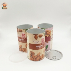 custom food grade composite paper cans packaging paper tube cans for food