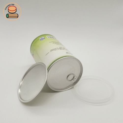 100%Recycled Fruity Solid Drink Matcha Chocolate Powder Paper Tube Jar Packaging With Resealable Plastic Cover