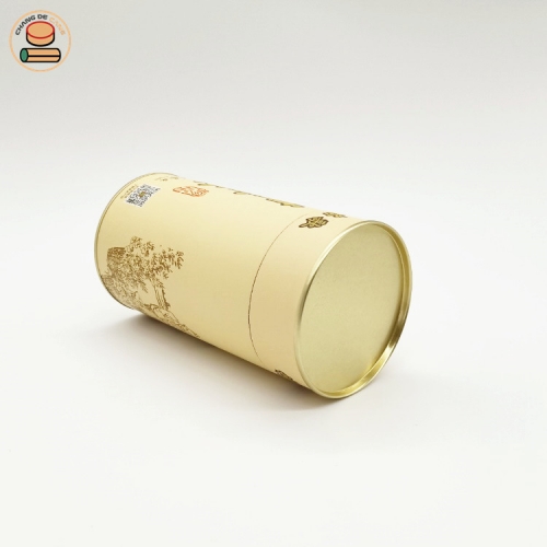 Eco Friendly Tea Coffee Snack Paper Tube Box Packaging With Push Up Cover
