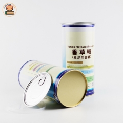 cylinder tube packaging composite cans with aluminium pull ring lid
