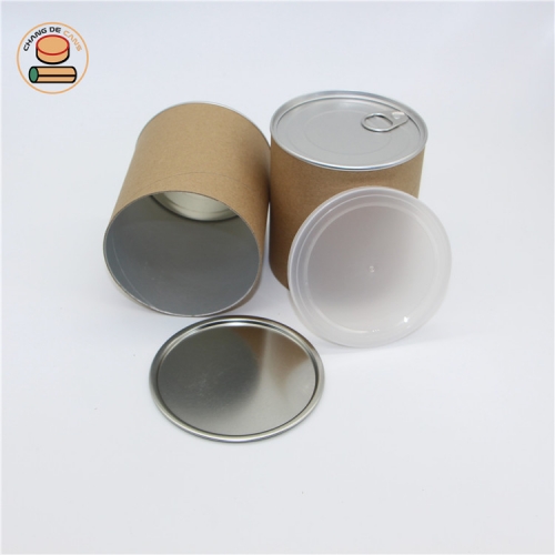 ID83*H110mm factory wholesale kraft seal Easy to pull paper can packaging for snack food