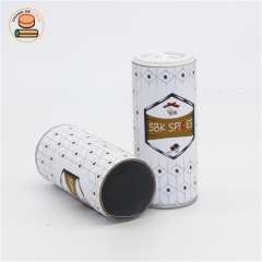custom foil lined salt seasoning packaging paper tube with shaker lid